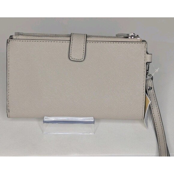 Michael Kors Jet Set Double Zip Wallet - Cement, Light, Beige, Neutral - Picture 3 of 7